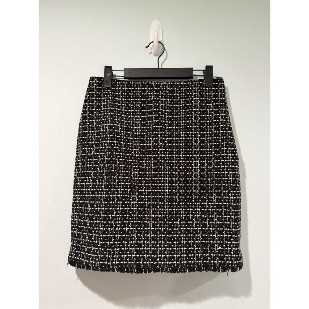 Ann Taylor Tweed Pencil Skirt Womens 2 Workwear Academia Collegiate Quiet Luxury